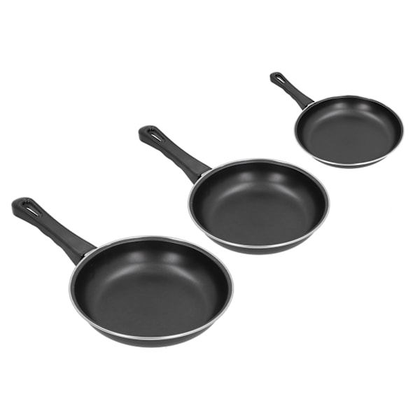3 stk. Stegepande Sæt Husholdning Mini NonStick Pan Køkkenudstyr til Induktionsplade Gasspis