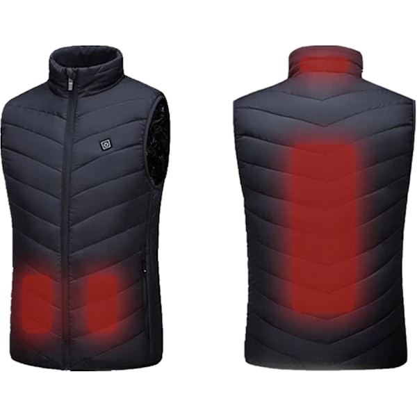 Uppvärmd Slim Fit Väst för Män och Kvinnor | Vinter Varma Utomhus Vandringsrock | 4X-Large Marinblå