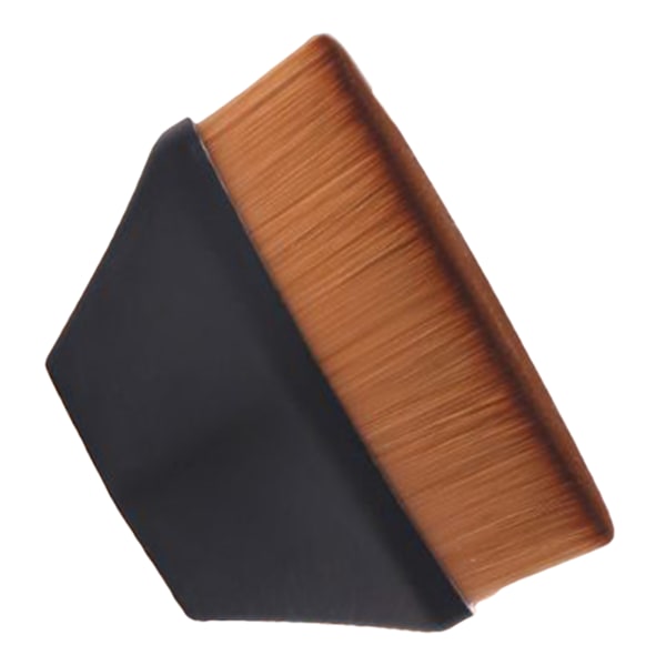 Foundation Makeup Brush Flat Top Shed Gratis stærkt greb Bærbar Makeup Brush Sort med opbevaringsboks