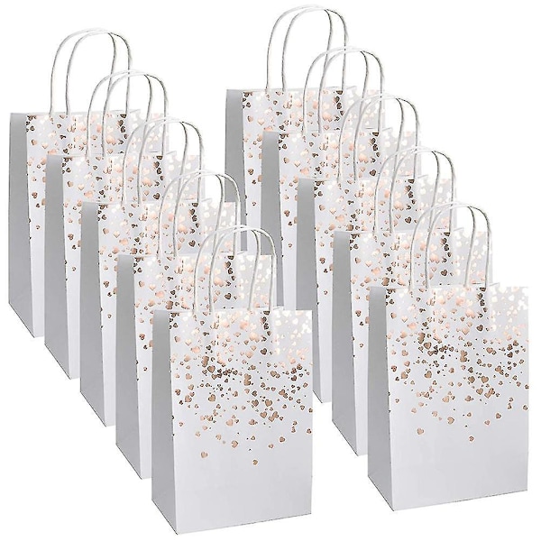Kraftpapperspåsar med varmstämplad kärlekdesign - 10-pack