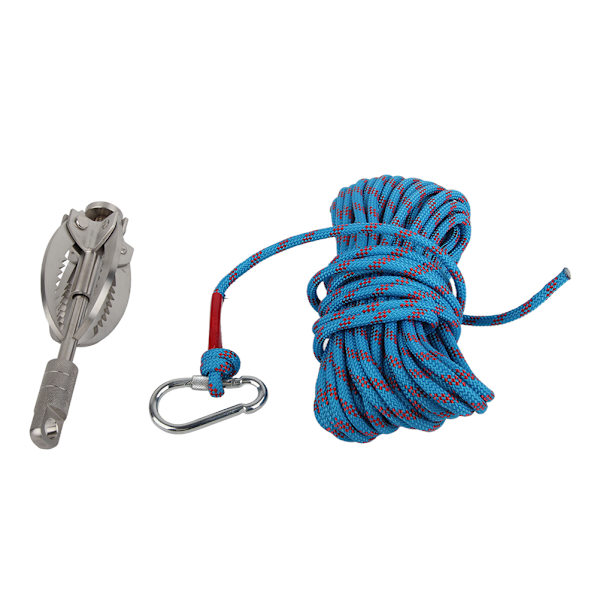 Grappling Hook 4 Claw Rostfri Steel Claw Carabiner för utomhusöverlevnad Undervattens bergsklättring