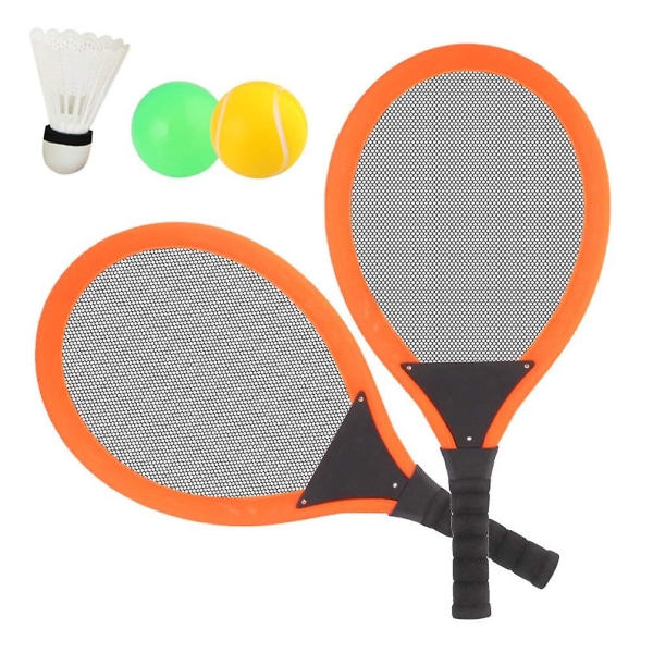 Tennisketchere Badmintonsæt til børn, blød badminton med fjerboldbolde Strand udendørs sportslegetøj til småbørn