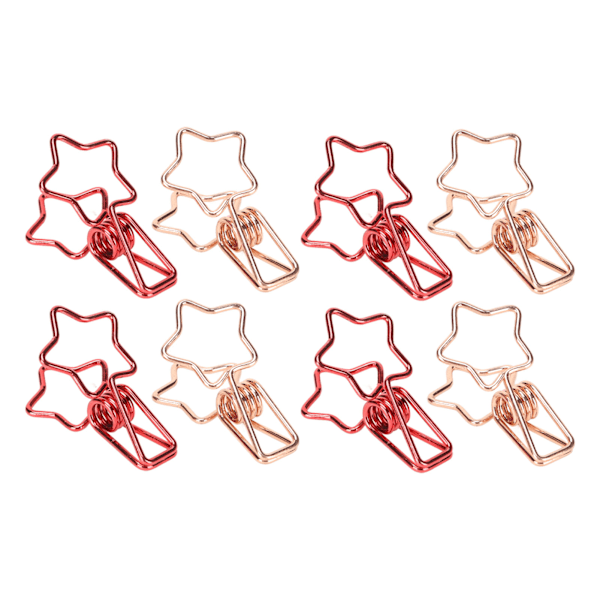 100 stk. Binder Clips Hul Sød Stjerneform Robust Metal Små Binder Clips til Kontordokumenter Regnskab