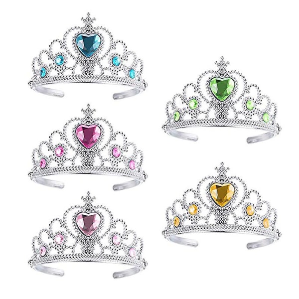 5 stk Børn Prinsesse Tiara Crown Sæt Piger Dress Up Festtilbehør (tilfældig farve)