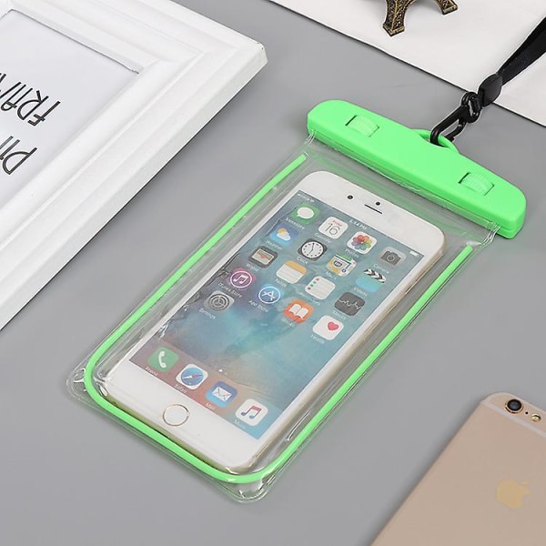 Luminous Glow vedenpitävä laukkupaketti Swimming Dry Cell Mobile green