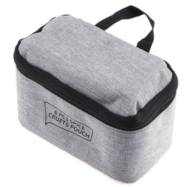 【NX】6PCS Kryddflaskor Set Bärbara Kryddflaskor med Bärväska Kök Kryddburkskit