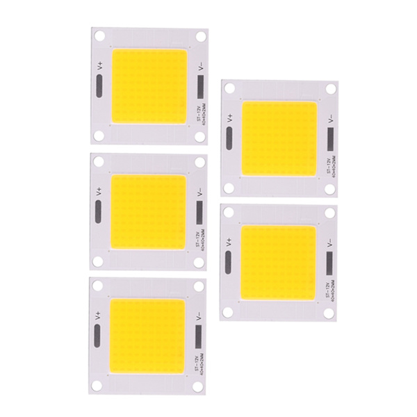 5 stk/sæt Høj Effekt 50W COB LED-integreret lampchip til DIY-pære projektør (varmt lys)