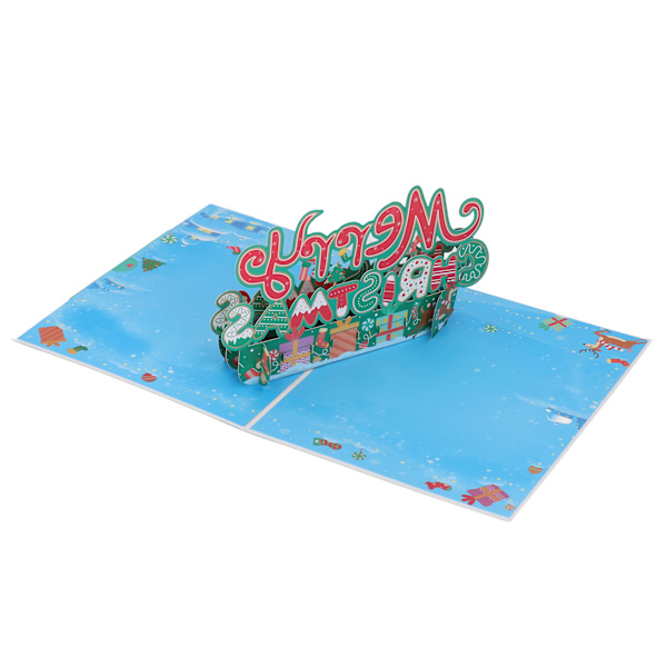 3D julekort Utsøkte detaljer Fargerike 3D popup gratulasjonskort med konvolutt for gaver temafester