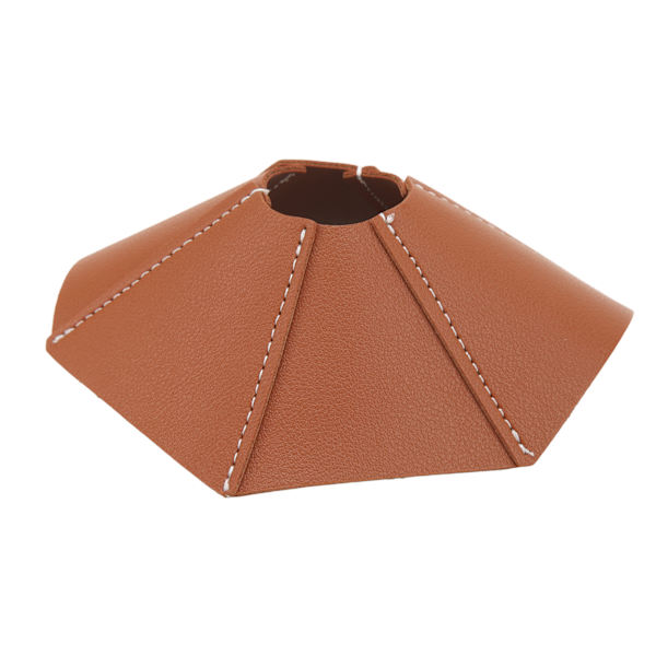 Lampe Skærm Læder Brun Skærm Cover Patchwork Retro Design Belysningstilbehør til Glødepære