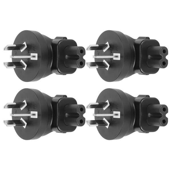 4 stk. AU-stik til IEC320 C7 strømadapter Universal Standard 90-graders albue computerstrømadapter AU-stik 100-250V