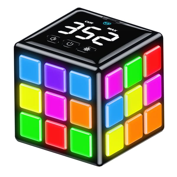 Rechargeable handheld game console Improves brain capacity and memory; stylish children's toy (black). Black