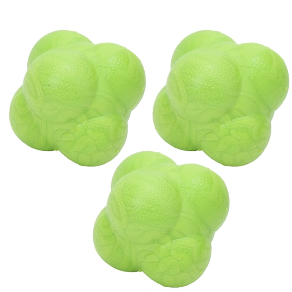 3 kpl Hex Bounce -reaktiopallo TPR Koordinaatio Refleksi Harjoitus Urheilu Kuntoilupallo Vihreä