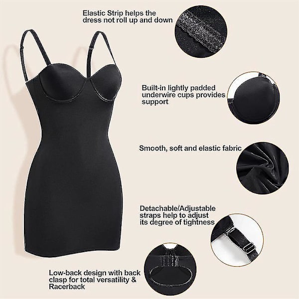 Helt Glat Bodysuit Lingeri med Indbygget BH - Kvinders Sort