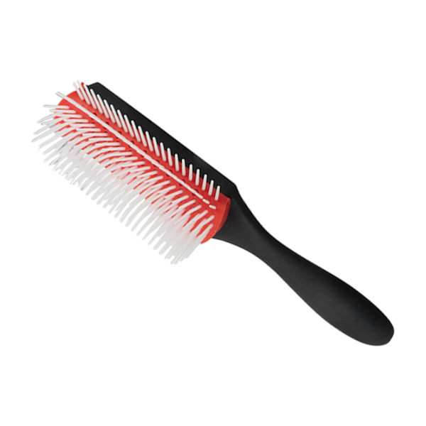 Statisk fri hårbørste 9 rader ABS frostet detangling rød krøllete hårbørste for styling