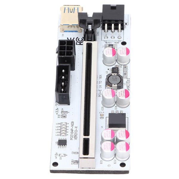 PCIE Riser-sovitin kortti 8 kondensaattoria 6PIN-liitäntä Vakaampi signaali Hyvä yhteys PCI E Riser Express-kaapeli
