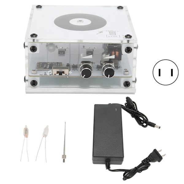 Musik Tesla Coil Arc Berørbar Trådløs Overførsel Hvid Plasma Højttaler med Lys til Undervisningsmateriale Gaver 100‑240V US-stik