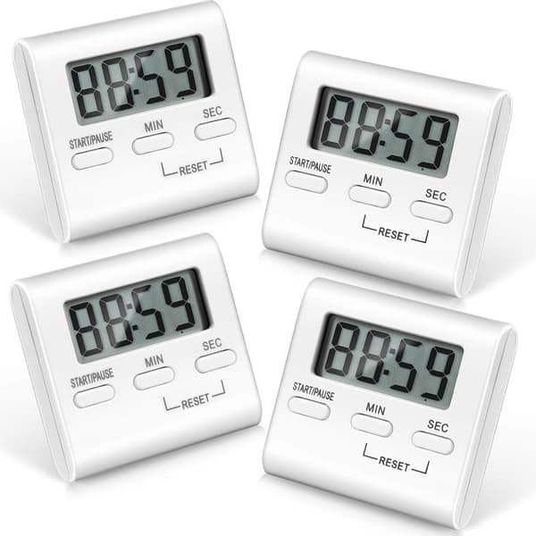 Set med 4 timers, kökstimer, digital kökstimer, äggtimer, med högt alarm[NX]