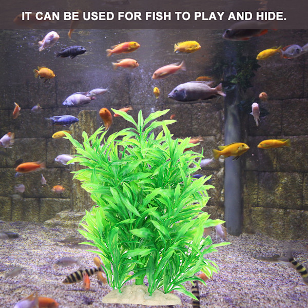 Simulering vattengräs akvarium sköldpadda tank landskap konstgjord akvarium bambu blad Litet träd konstgjord dekoration Litet träd med bambu blad