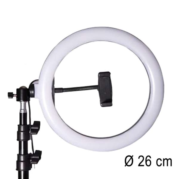 Ringlight LED 60W jalustalla ja puhelintelineellä – Selfie, meikki & valokuvaus multifärg white
