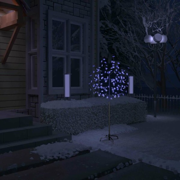 Juletræ 120 LED blå Kirsebærblomst 150 cm