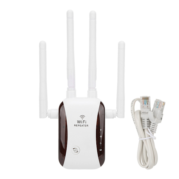WiFi Range Extender 300 Mbps 4 Antenner Trådlös Signal Repeater Förstärkare för Home Office Hotel 100‑240VEU Plugg