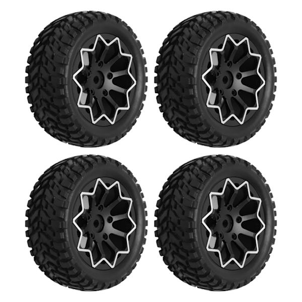 4 stk/sett 1/10 RC Bil Hjul Dekk Aluminium Legering Gummi Dekk for Tamiya TT01 Vei Racing Biler Svart