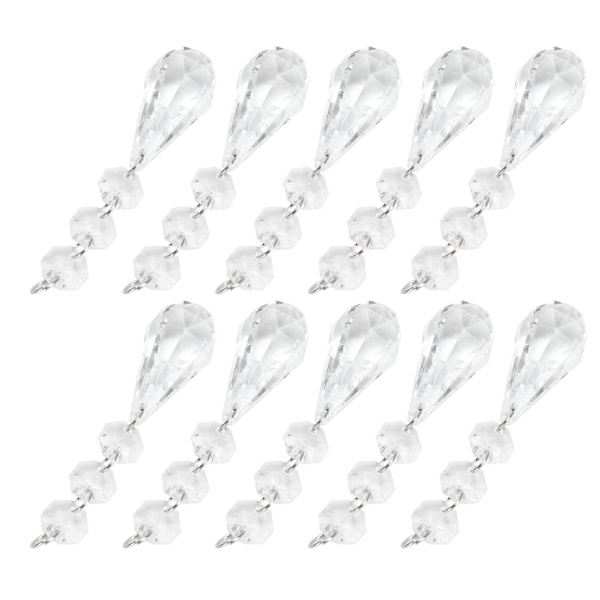 10 stk / pose Akryl dråpeformet lysekroner hengende perler Taklampe dekorasjon