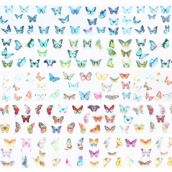 10 ruller Nail Foil Transfer Sticker Butterfly Nail Foils Nail Art Stickers DIY Negledekorasjon