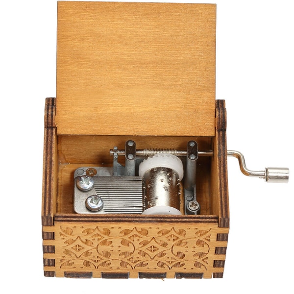 Vintage puinen teemalaulu Musiikkilaatikko Käsin veistetty kaiverrus musiikkilaatikko Luovat syntymäpäivälahjat lapsille, malli: Wood-MERRY CRISTMAS