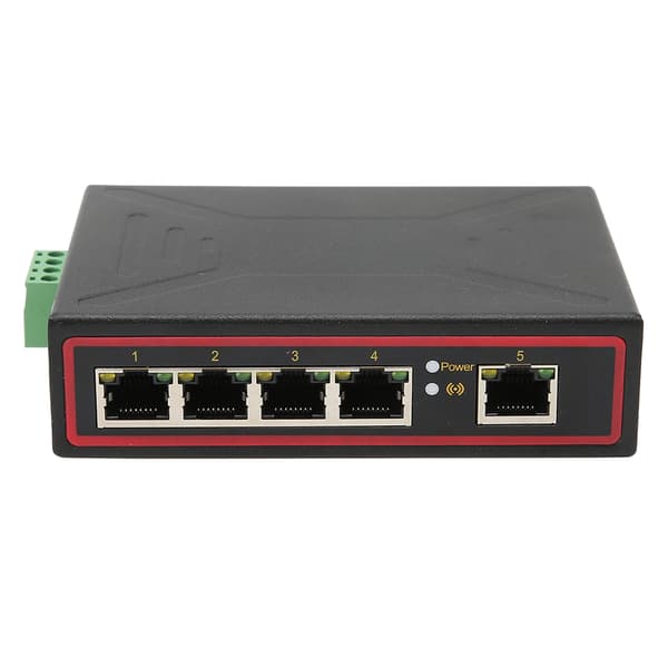 5 Port Ethernet DIN Rail Switch DIN Rail Montering Industriell design Redundant Power Fast Ethernet DIN Rail Switch