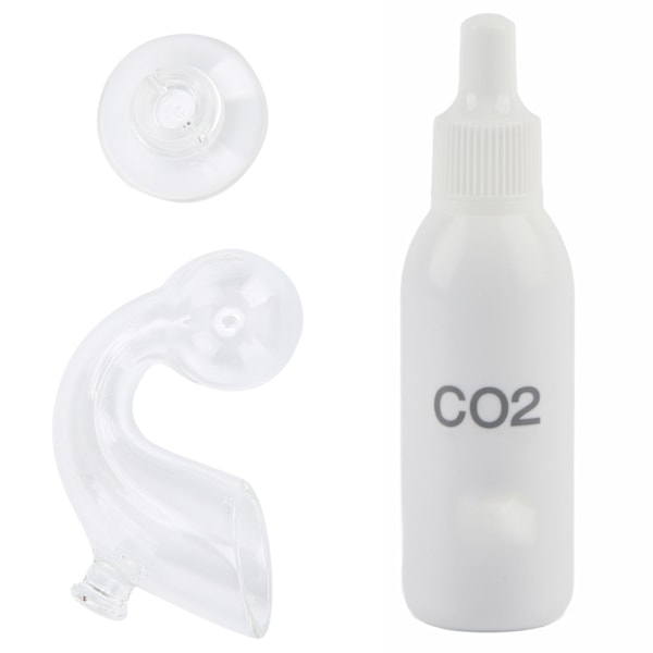 Glass CO2-indikator for akvarium, langtidsmonitor med testvæske og sugekopp