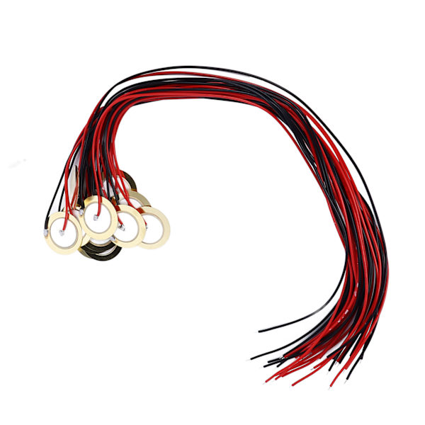 15 stk 20 mm piezo-plader pickup kontaktmikrofon trigger lyd sensor med 9,8 tommer kabler til akustisk instrument guitar