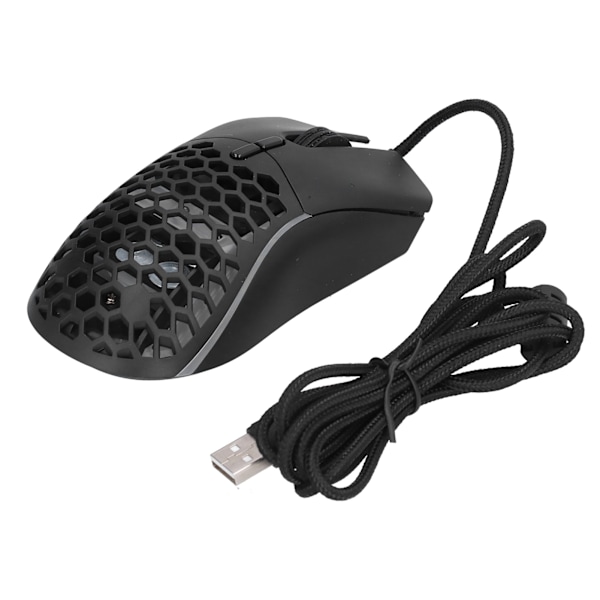Ledningsbasert mus RGB 7-knapper USB-port Hullet ergonomisk spilldatatilbehør for kontor