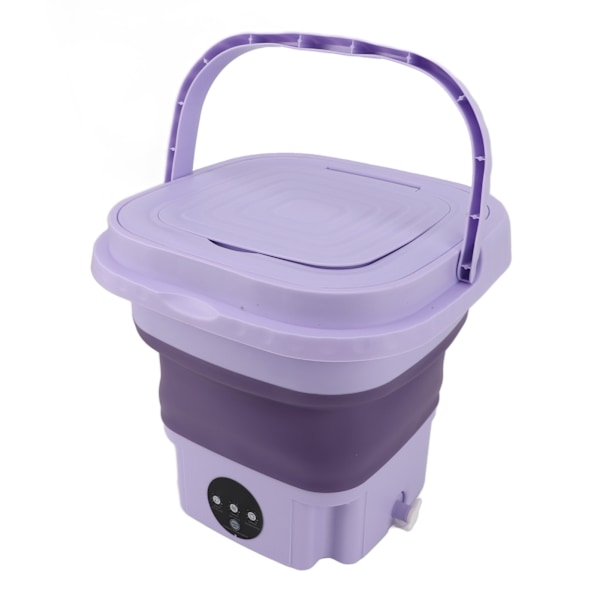 Bærbar vaskemaskine 11L ABS PP Automatisk mini-foldbar vaskespand med drænrør til campingvogn Rejse lejlighed 110 til 240V EU-stik