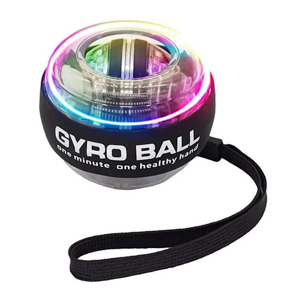 Selvstartende håndledsbold, bærbar håndleds-power gyroskopisk bold, håndleds styrke enhed, sort med lys