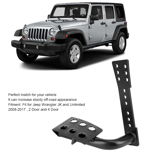 Auton metallipedaali Vasemmanpuoleisen sivujalkatuen koristelu Tarvikkeet sopivat Jeep Wrangler JK 2008-2017