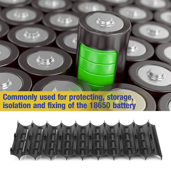 10 stk ABS-harpiks 18650 Lithium Batteri Afstandsbeskyttelse Beskyttelsesholder Cylindrisk Celleopbevaringsholder