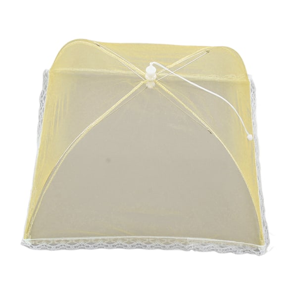 5 st Matöverdrag Hopfällbara Tvättbara Återanvändbara Portable Net Screen Mesh Platt Tält för Hem Camping Picnic Gul