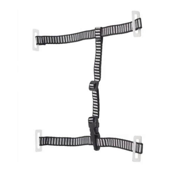 Hard Hat Hakkestropp Y-form 28 cm utvidbar svart hvit fargeblokkering Universal med 4 faste punkter for sikkerhetshjelm