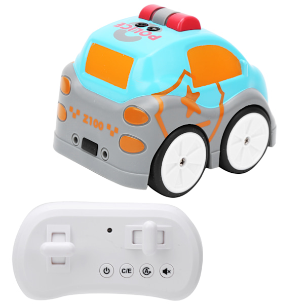 Tecknad Intelligent RC-bil Handkontrollerad efter trådlös upptäckt spår Toy CarGray Blue
