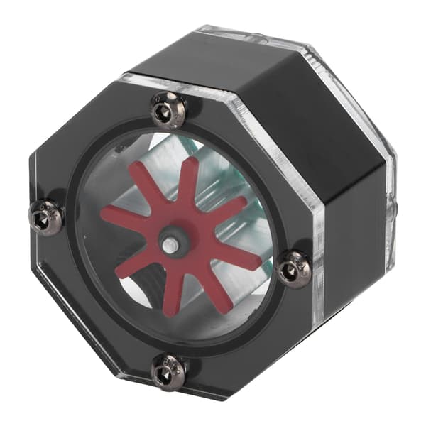 Vannstrømmåler Transparent Akryl Octagonal Metall Datamaskin Vannkjølt Reometer