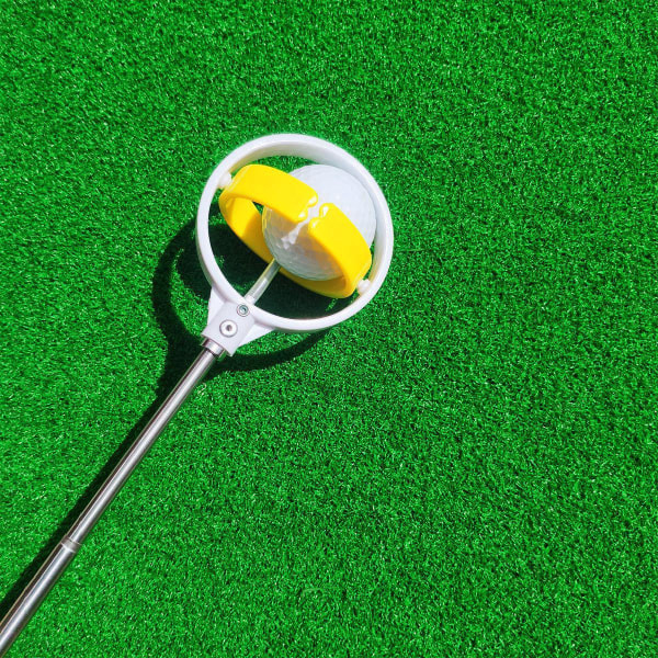 1 golfpallonnoutaja, ruostumattomasta teräksestä valmistettu teleskooppinen vesinoutaja, jossa on golfpallon putterin tartuntatyökalu, golftarvikkeet, golflahja miehille, keltainen