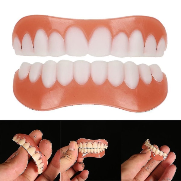 Tandproteser, över- och underkäkeproteser, naturliga och bekväma, skydda tänderna 4 st