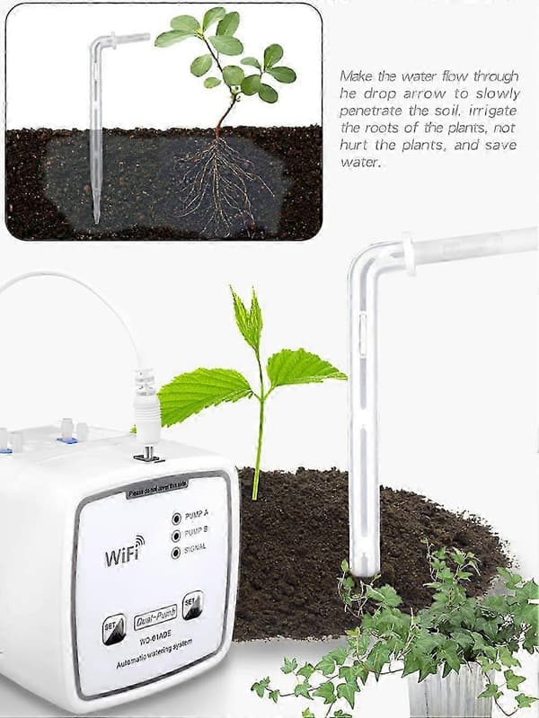 WiFi automatisk plantevanningssystem med smart appkontroll, dobbelpumpe for 20 potteplanter