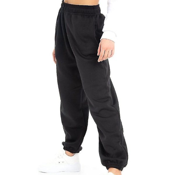 Afkastet Oversize Kvinders Sorte Joggingbukser Tracksuit Bukser