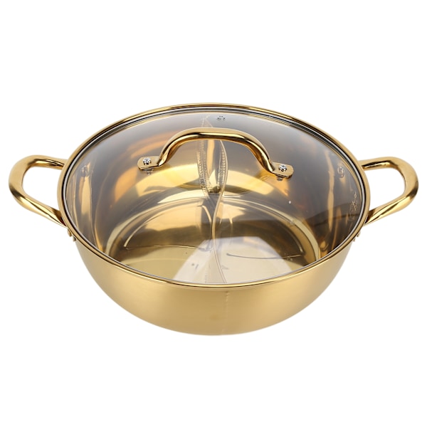 Hot Pot 30,3 cm Diameter 304 Rustfrit Stål Rustfrit Separat Design Mandarin And PotGuld