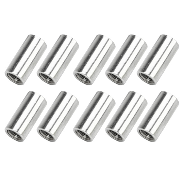 10 stk Runde koblingsmutter M8x1,25 innvendig gjenger L25mm stang koblingsmutter Rustfritt stål gjengede hylse stang