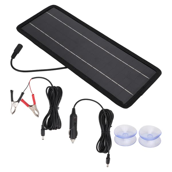 4,5W 12V Solar Bilbatterilader Polysilisium Solcellepanel Kompatibel med biler Båtbiler Konverter 12V batteri til 5V