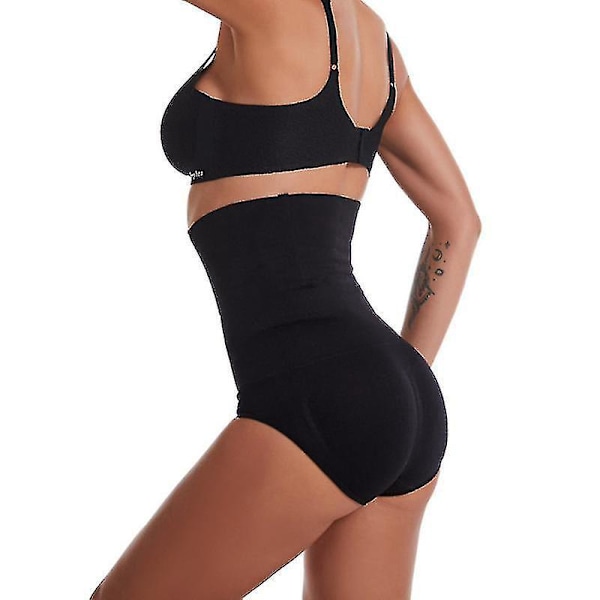 Dame Seamless Højtaljet Tummy Control Butt Lifter Shapewear Girdle - Sort (3XL/4XL)