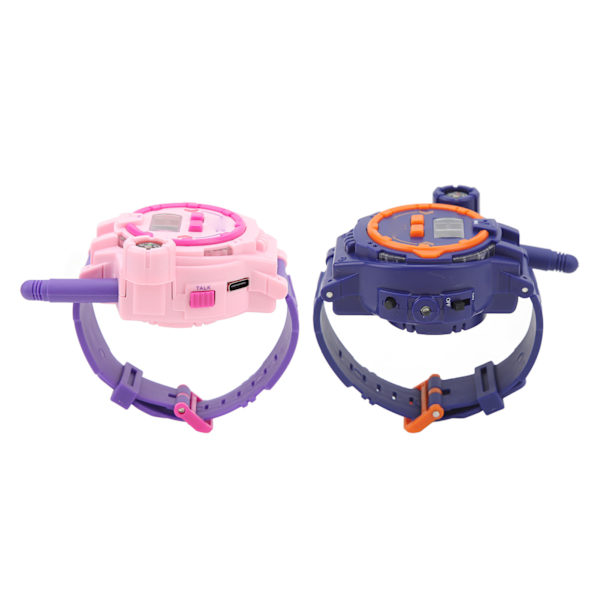 2 stk. Børne Walkie Talkie Intercom Ur Rechargable Forældre-Barn To-Vejs Tale Ur Legetøj med Lommelygte til Udendørs Spil Mørkeblå og Pink